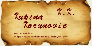 Kupina Korunović vizit kartica